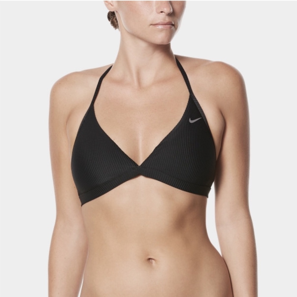NIKE BLACK RIB BIKINI TOP & BOTTOM WOMEN TWO PIECE - Picture 2 of 6